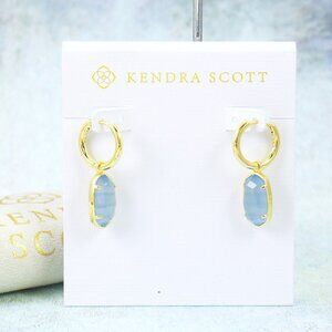 Kendra Scott Ellie Huggie Periwinkle Earrings Gold Plated